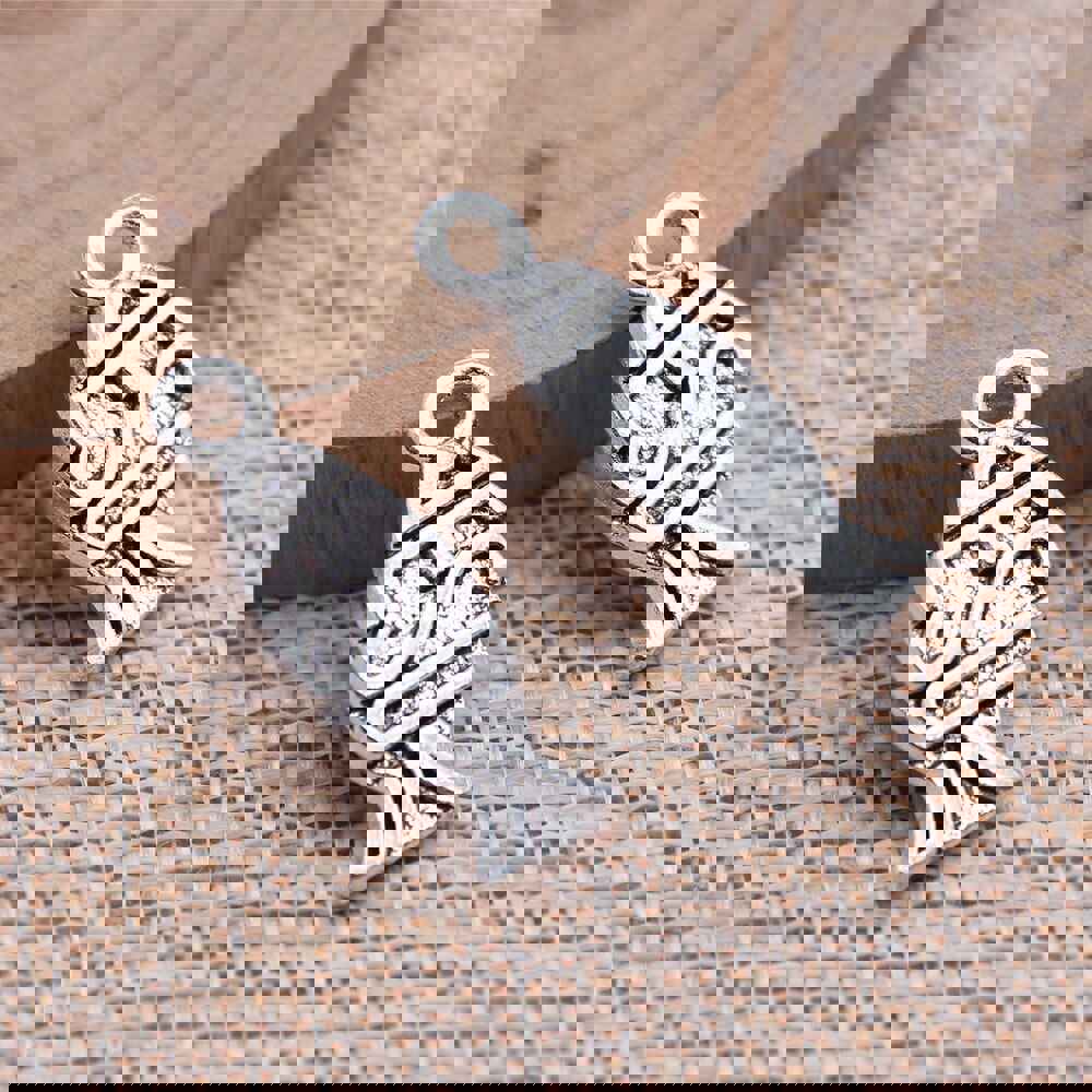 WYSIWYG 10pcs 26x9mm Antique Silver Color Jesus Fish Charms Pendant For DIY Jewelry Making