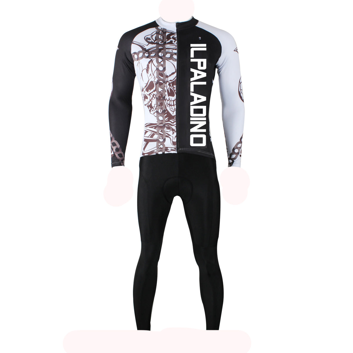 ILPALADINO Chain Skull Mens Summer Cycling Short-sleeve Suit Bike Shirt Sportswear Quick-dry Shirt