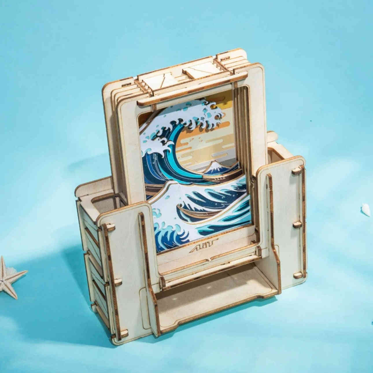 DIY Wooden Jigsaw Puzzle - The Great Wave off Kanagawa Art Frame for Home Decoration & Gift