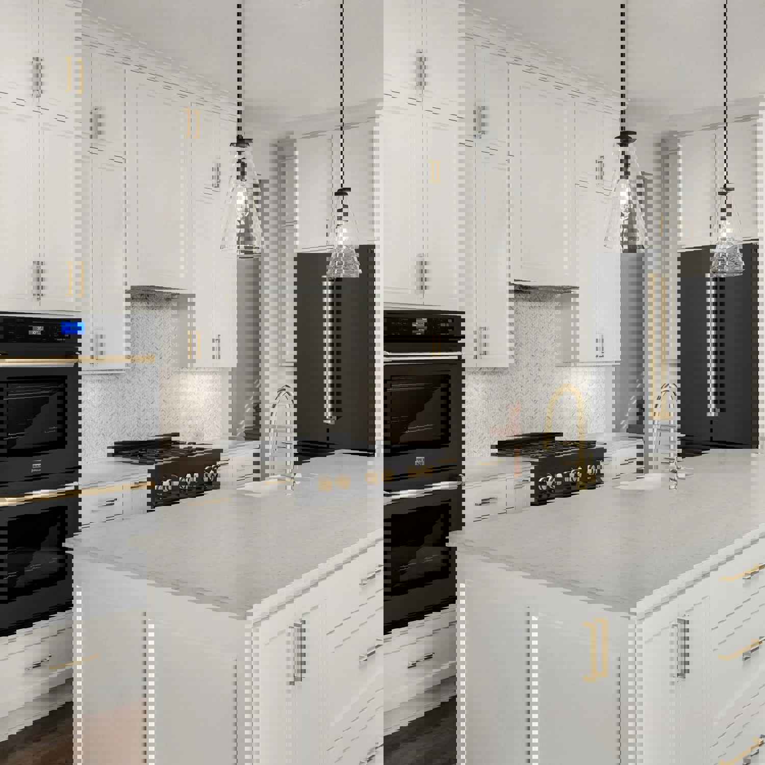 ZLINE Autograph Edition 36 22.5 cu. ft Freestanding French Door Refrigerator with Ice Maker in Black Stainless Steel with Gold Trim