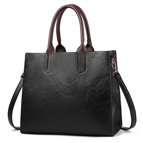 Large Capacity Vintage Designer Leather Tote Bag for Women