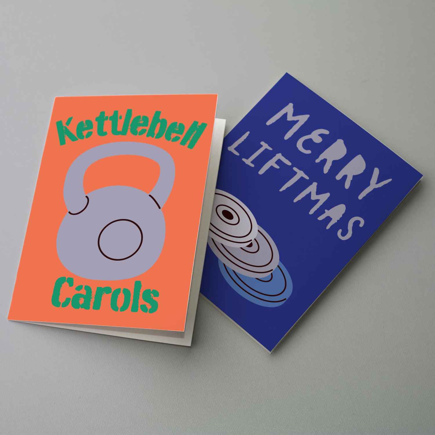 24 Fitness and CrossFit Christmas Cards with 6 Colorful Physical Illustrations and Envelope