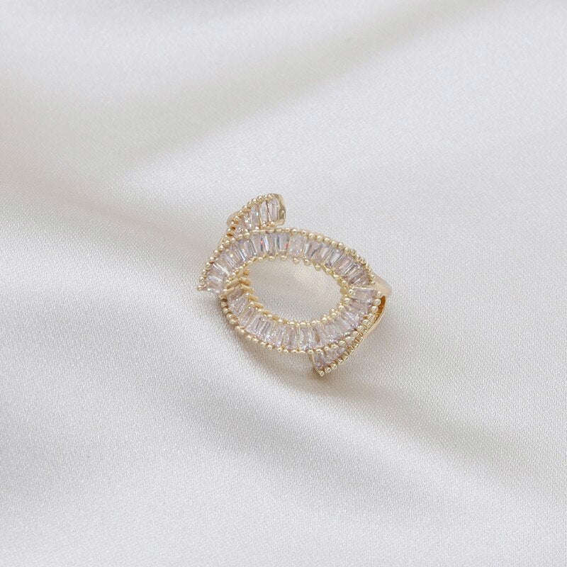 Elegant Women's Shiny Zircon Alphabet Cross Adjustable Rings - Korea Design Jewelry