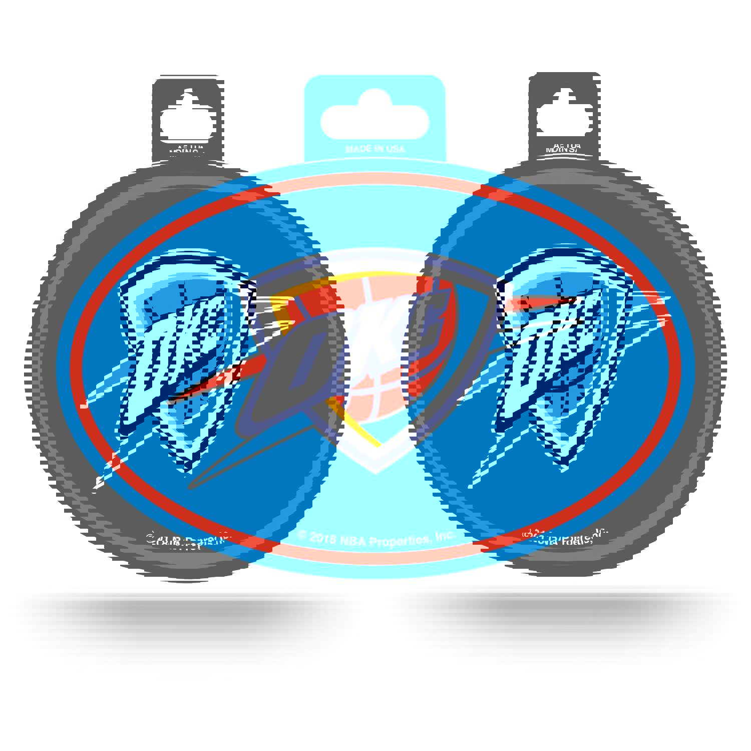 Oklahoma City Thunder Oval Decal Full Color Sticker - 3.75 x 5.75 Inches - Officially Licensed