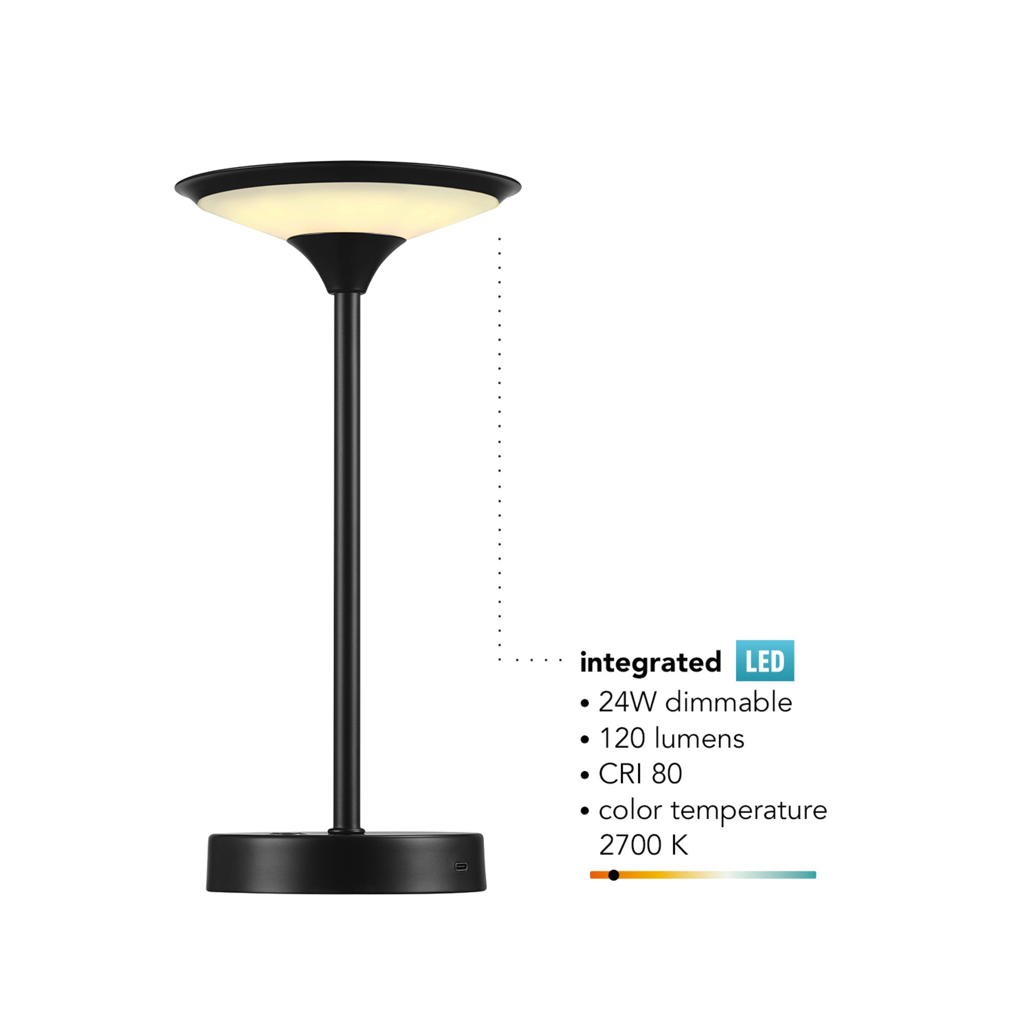 Novogratz x Globe Beauregard 12 LED Integrated Outdoor Table Lamp