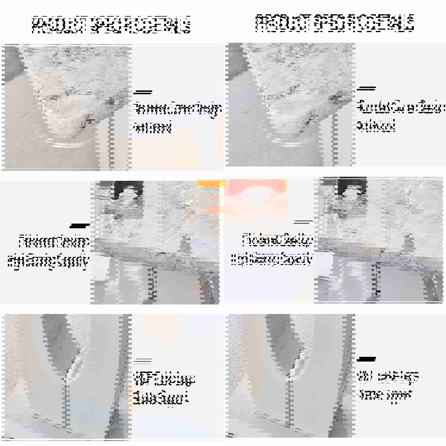 Modern Simple and Luxurious Grey Imitation Marble Grain Dining Table