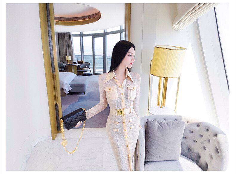 Spring & Autumn Office Lady Fashion Casual Dress for Women