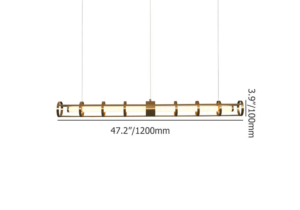 Modern Gold Cylinder Kitchen Island Light Linear Pendant Light for Dining Room