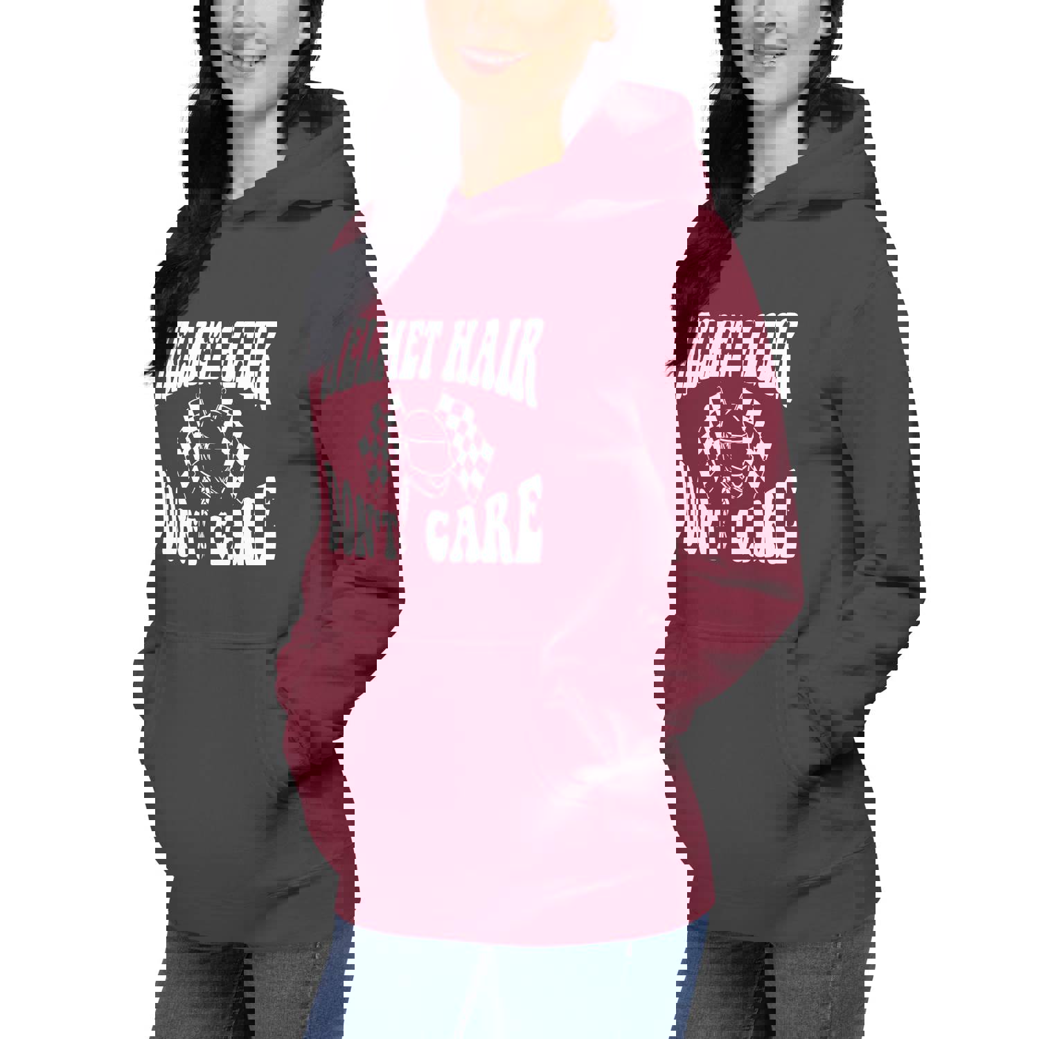 Helmet Hair, Don't Care! Race Car Driver Inspired Hoodie