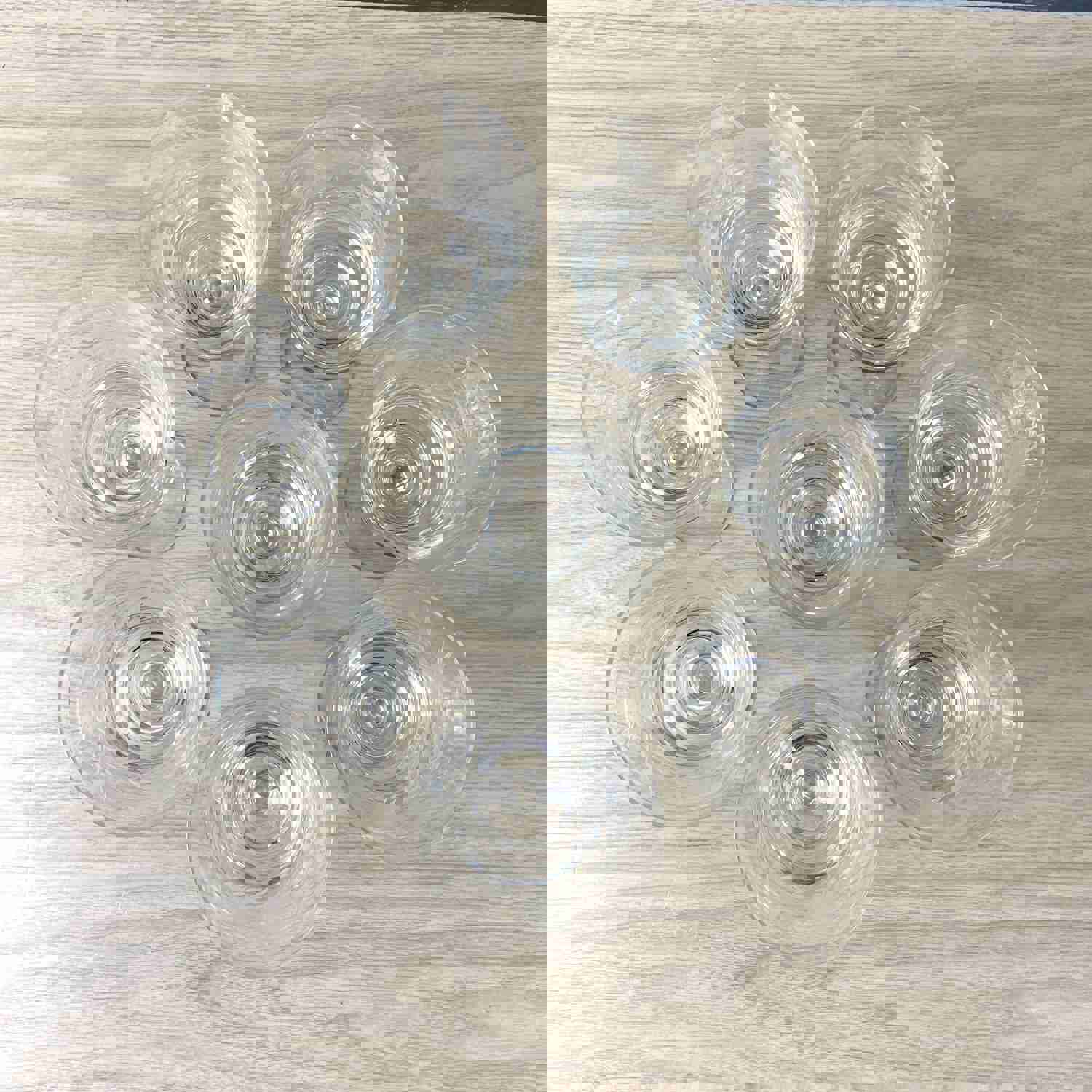 Vintage Mid Century Floral Cut Wine Glasses - Set of 8 - Elegant Barware