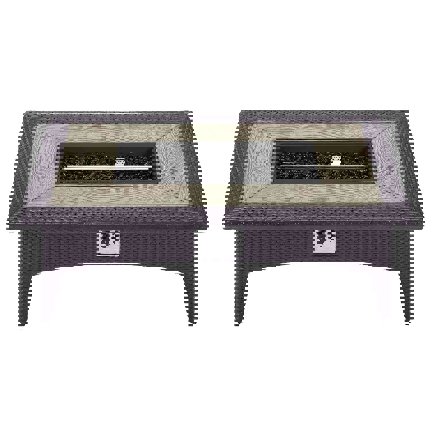 Splendor 43.5 Rectangle Outdoor Patio Fire Pit Table Espresso