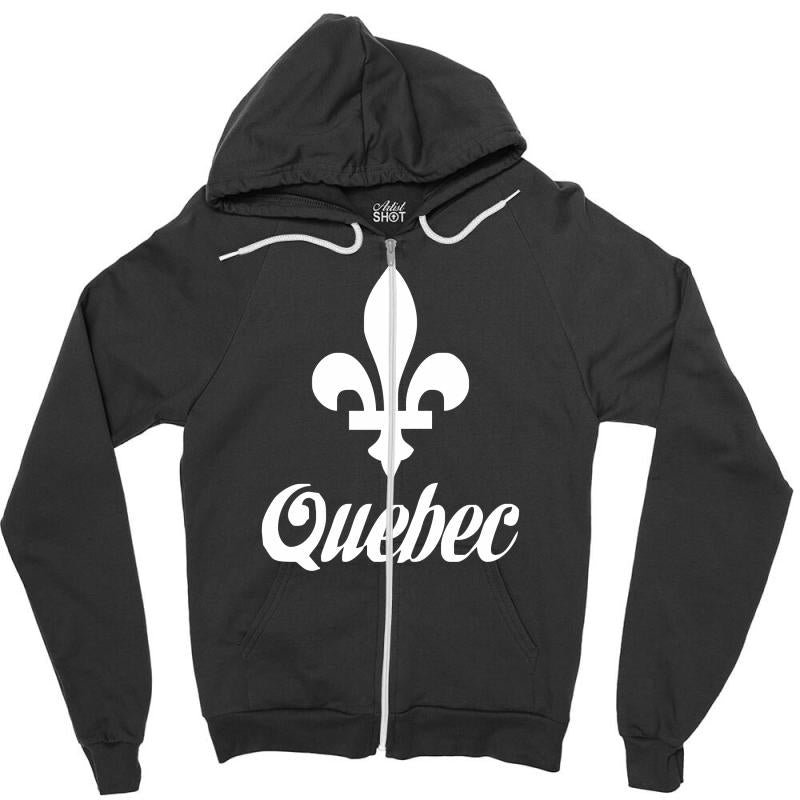 Quebec Canada Zipper Hoodie by MDK ART