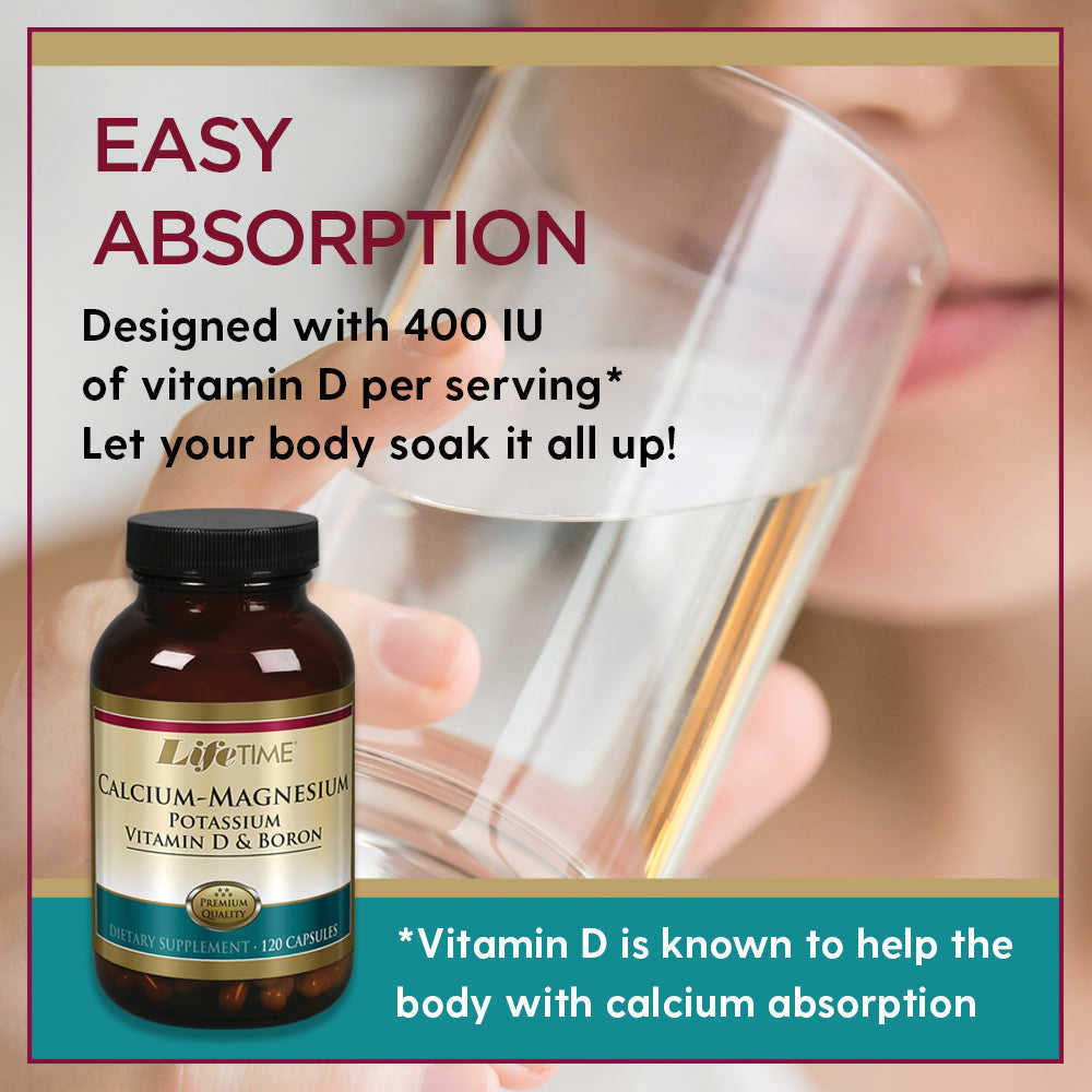 Calcium Magnesium Potassium with Vitamin D & Boron - Bone & Muscle Support Supplement