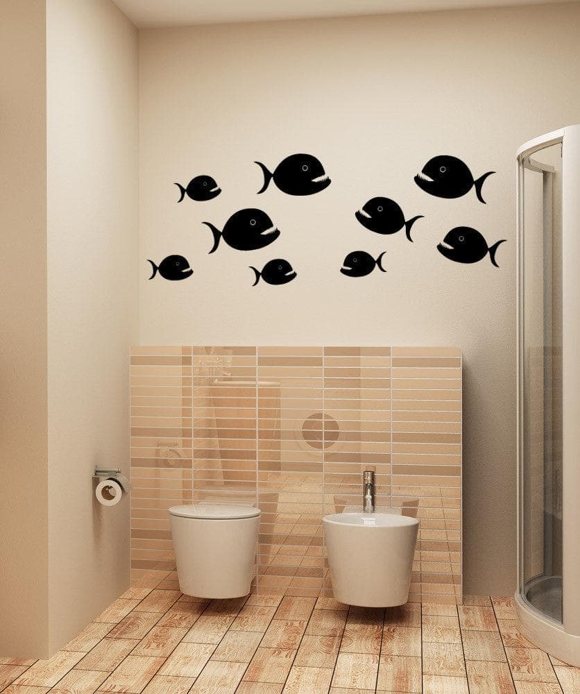 Vinyl Wall Decal Sticker Piranhas #OS_MB1135 - Removable & Easy to Apply