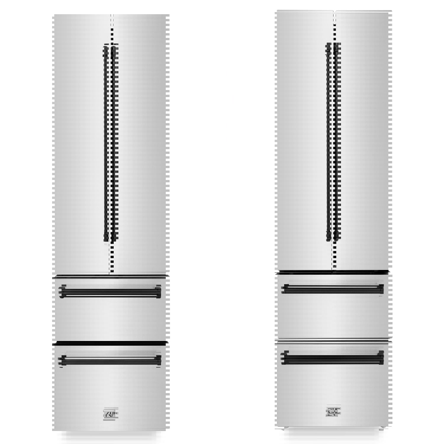 ZLINE 36 In. Autograph 22.5 cu. ft. Refrigerator with Ice Maker in Fingerprint Resistant Stainless Steel and Matte Black Accents