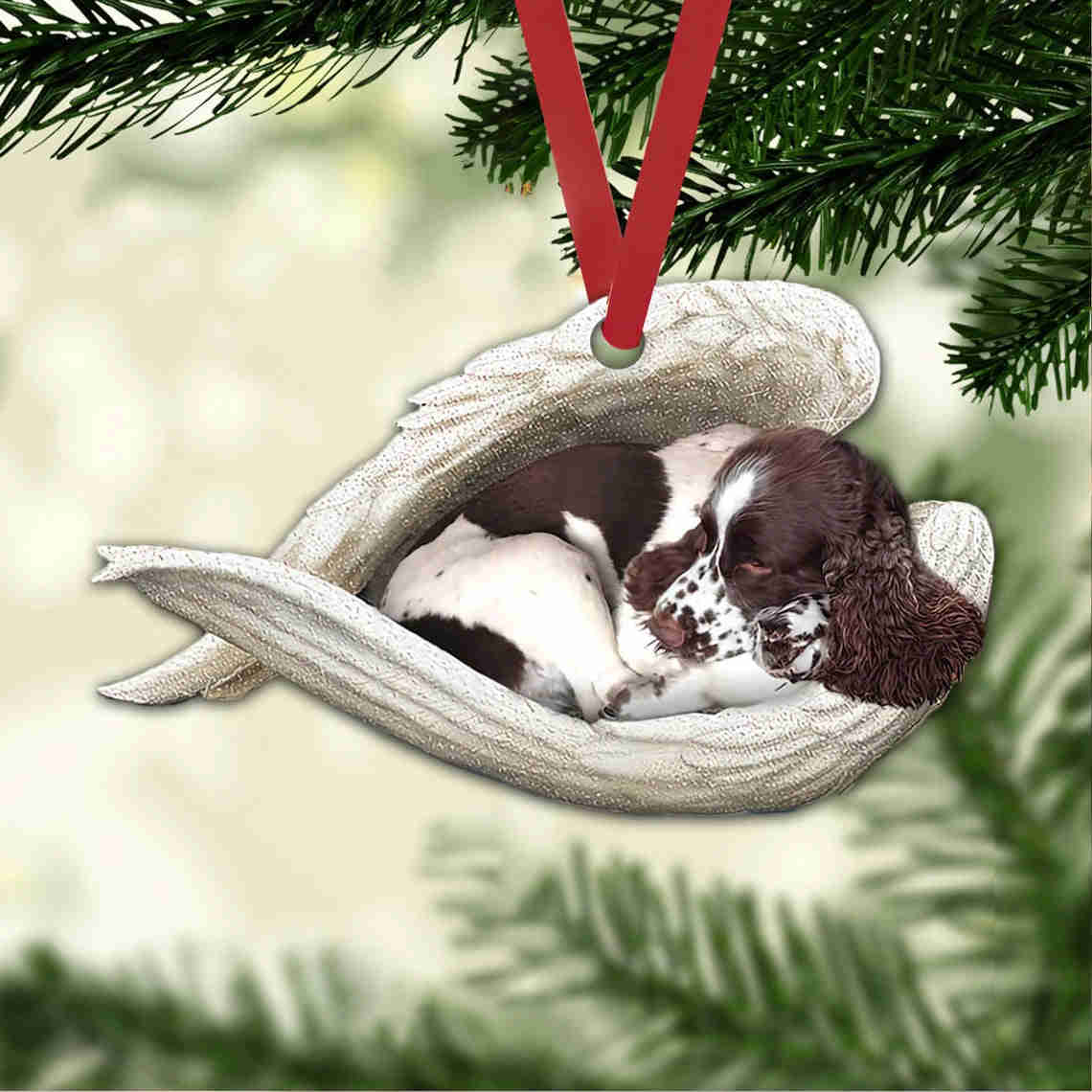 English Springer Spaniel Sleeping Angel Wing - Memorial Dog Lover Rear View Mirror Car Accessories