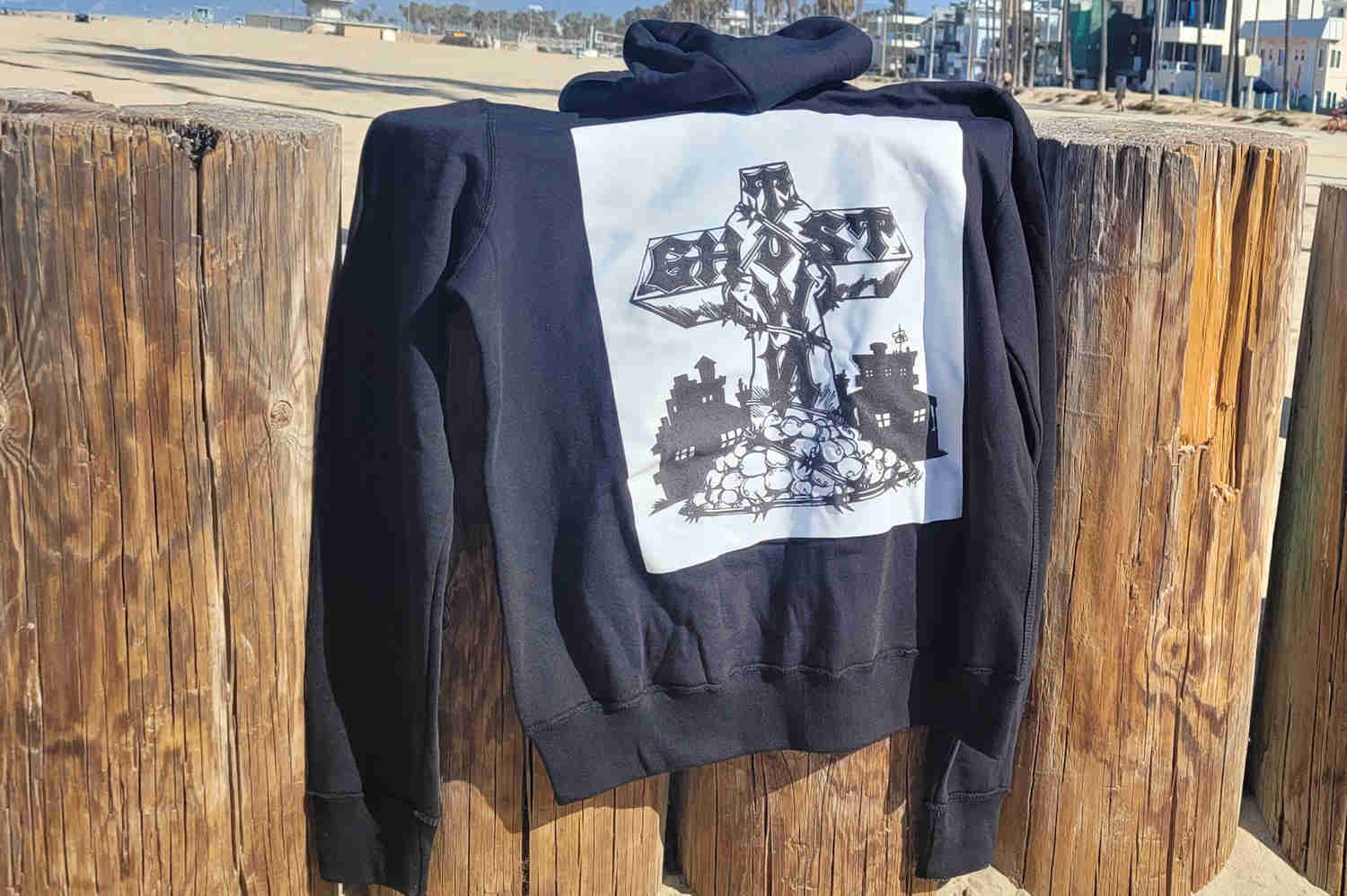 GHOST TOWN HOODIE - Heavy-Duty Zip Up Hoodie with 3D Graphic