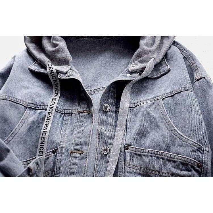Fashion Hooded Denim Jacket - Fleece-Lined Winter Coat
