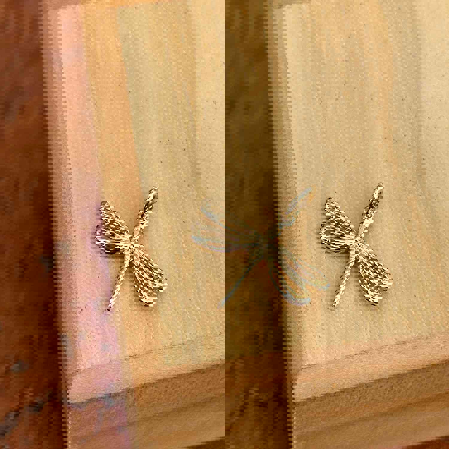 14KT Yellow Gold Dragonfly Pendant Charm