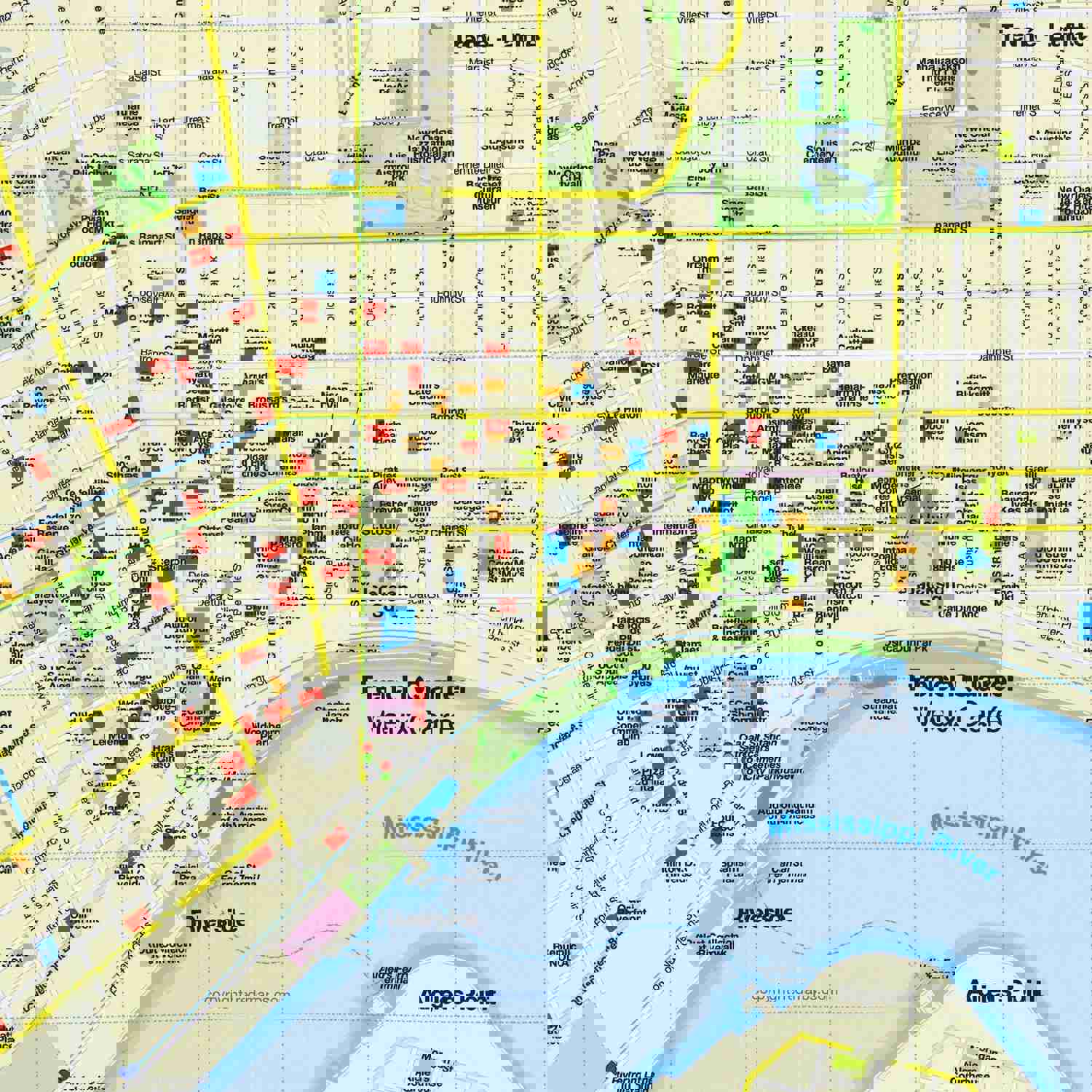 NEW ORLEANS City Travel Map - Foldout Guide for Exploring Historic Sites & Attractions