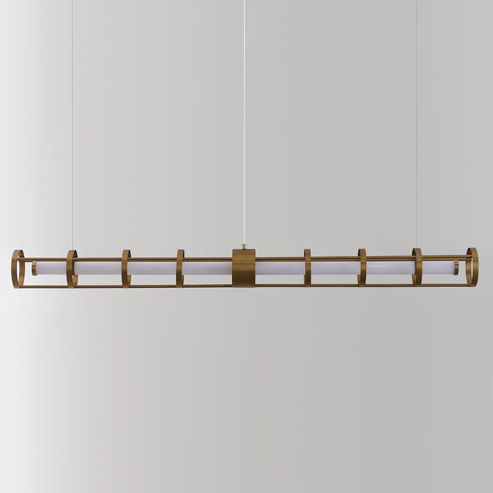 Modern Gold Cylinder Kitchen Island Light Linear Pendant Light for Dining Room
