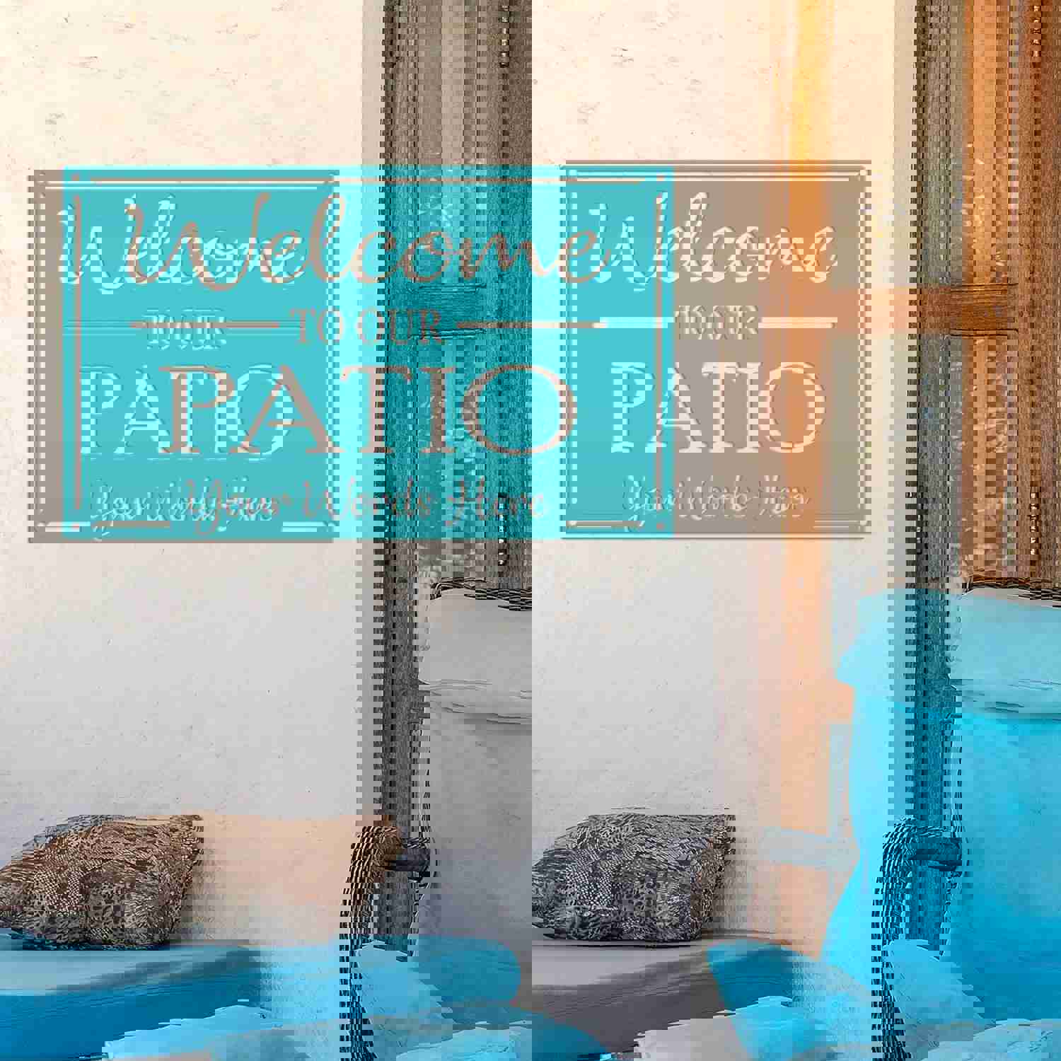 Personalized Metal Patio Welcome Sign - Custom Outdoor Decor for Porch, Deck, or Wedding Gift