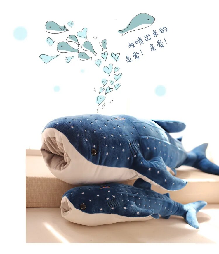 Blue Shark Plush Toy - 50cm Cute Stuffed Animal for Kids