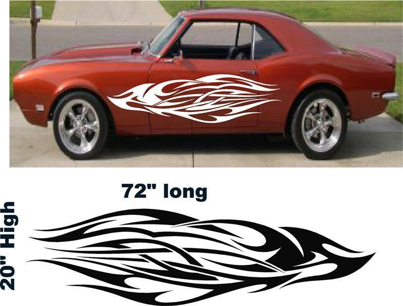 Tribal Flame Auto Truck Boat Car Stickers Decals Side Sets PF02
