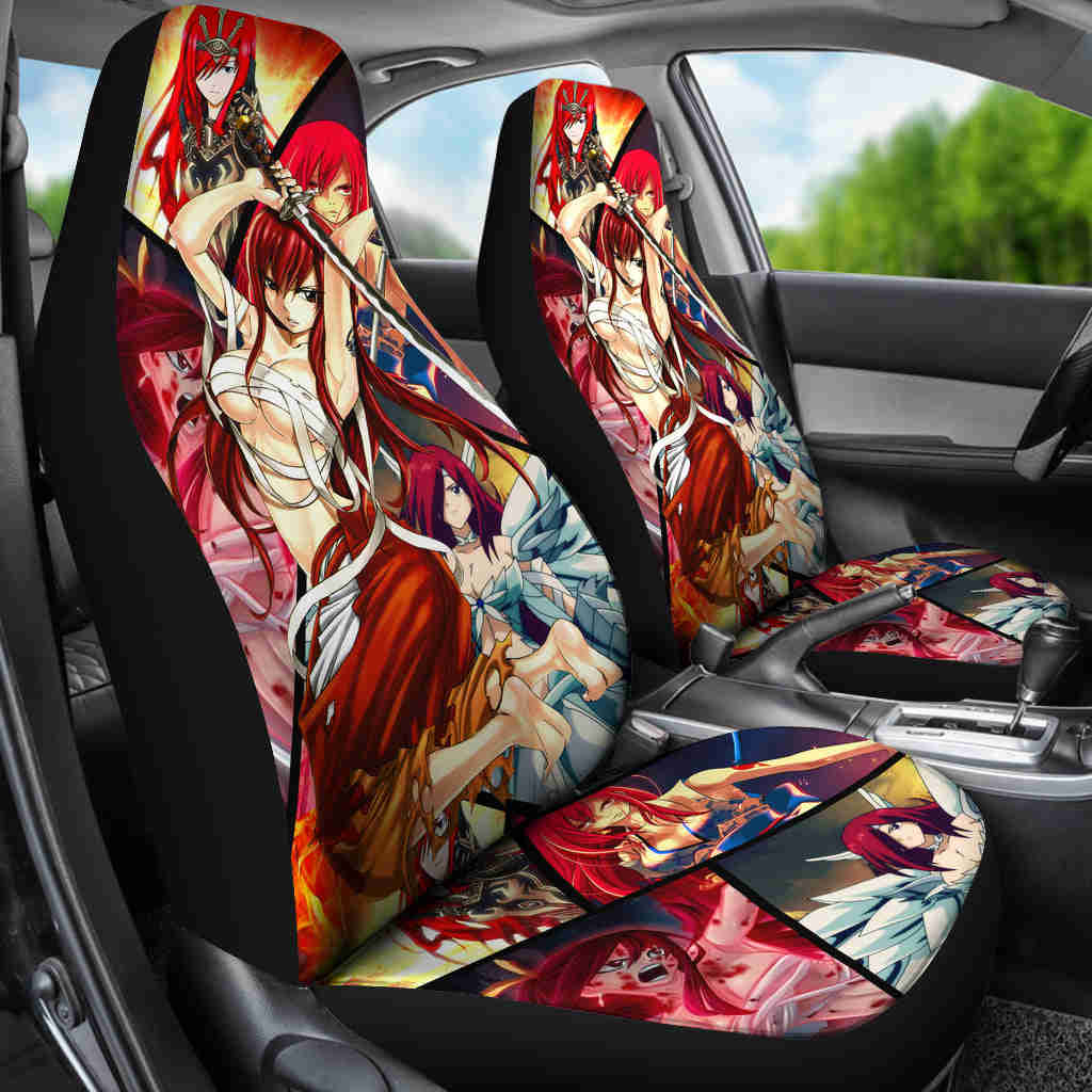 Erza Scarlet Fairy Tail Anime Car Seat Covers - Custom Made for Fans