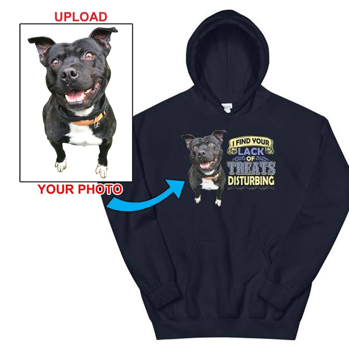 Custom Unisex Hoodie with Your Dog's Photo - Unique Personalized Pet Apparel