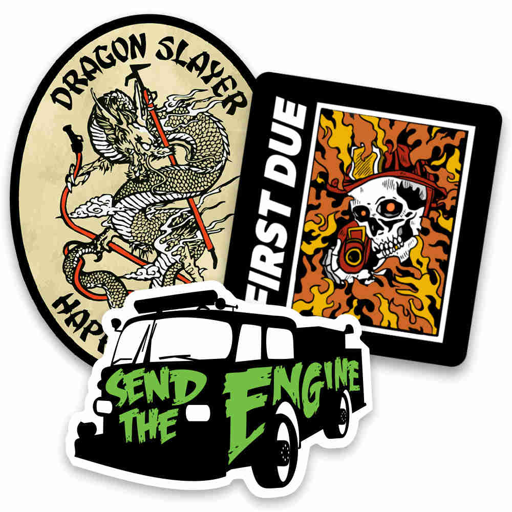 Engine 3 Pack Firefighter Sticker - High Quality Digital Print Decals