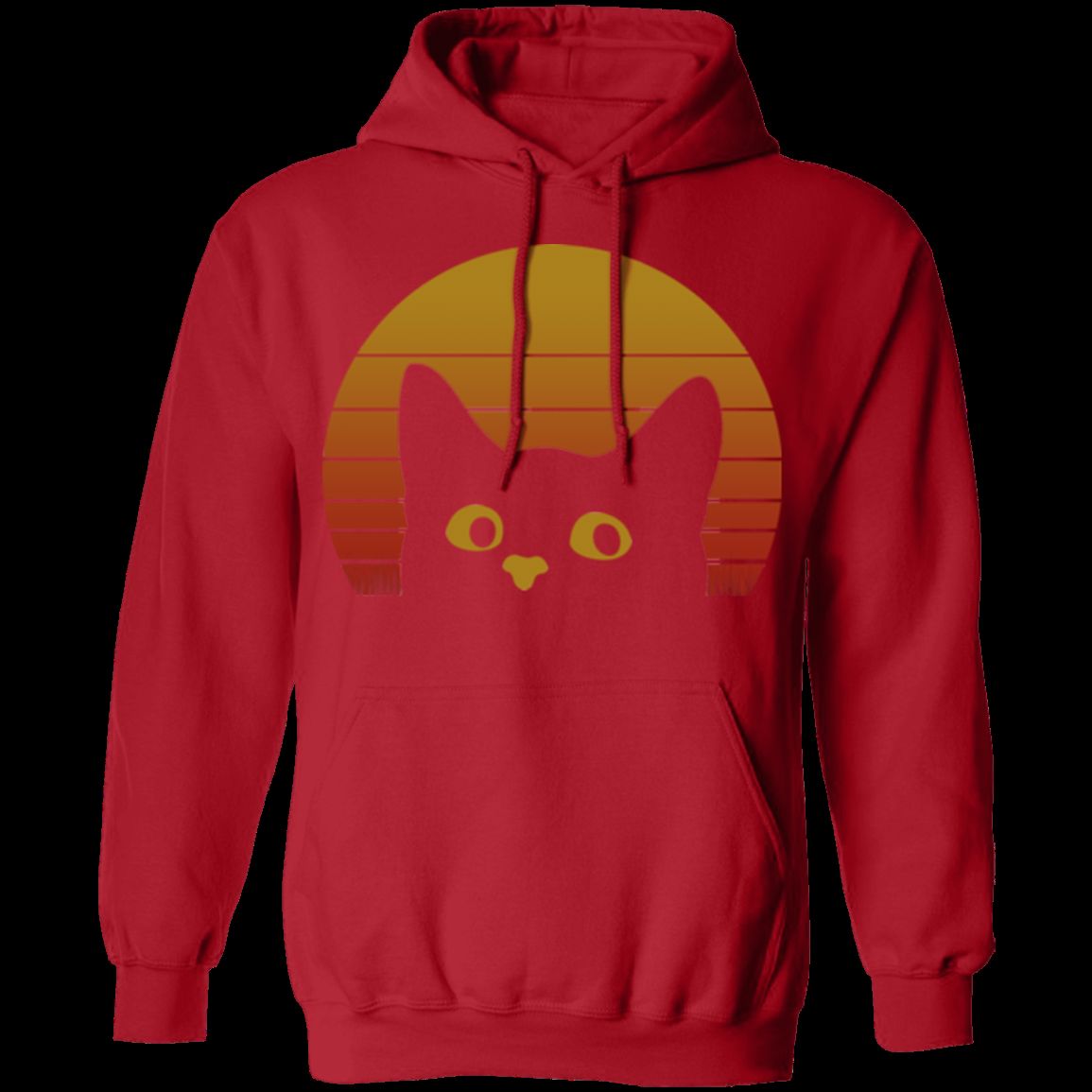 VINTAGE EIGHTIES STYLE CAT Pullover Hoodie - 8 oz Unisex Sweatshirt