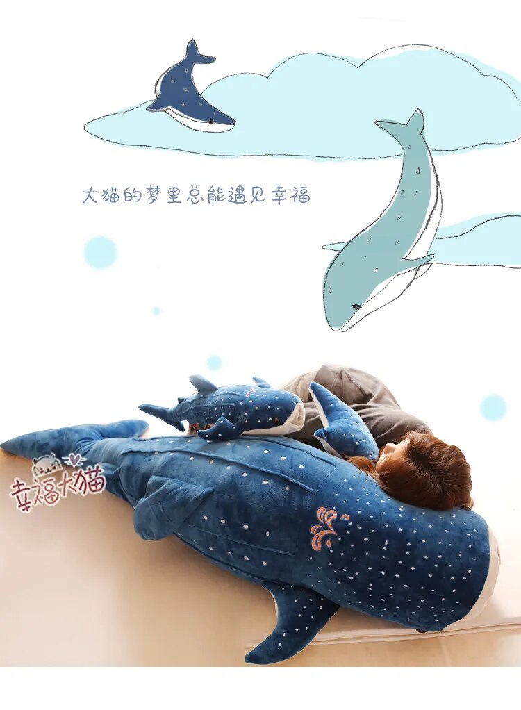 Blue Shark Plush Toy - 50cm Cute Stuffed Animal for Kids