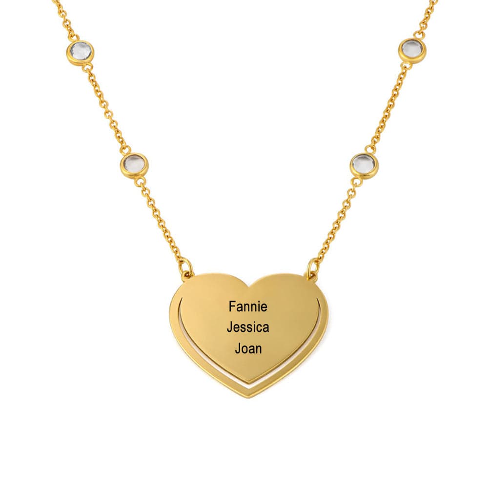 Custom Text Heart-shaped Necklace Personalized Silver Name Necklace Jewelry Design for Mother's Day Gift