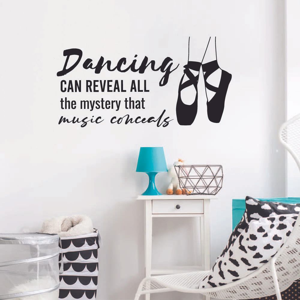 Ballerina Vinyl Wall Sticker - Dancing Ballet Ballerina Motivation Quote Decal