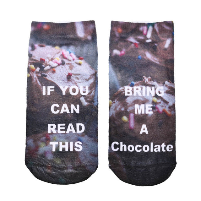 1 Pair IF YOU CAN READ THIS Funny White Low Cut Ankle Socks for Women & Men
