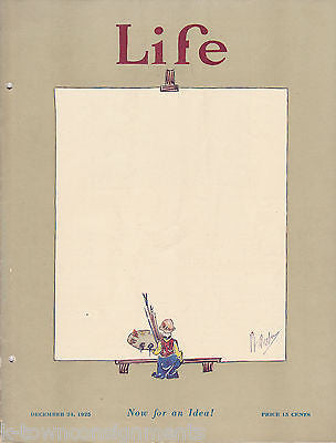 Life Magazine Christmas Eve 1925 Antique Cover Art Blank Canvas Illustration