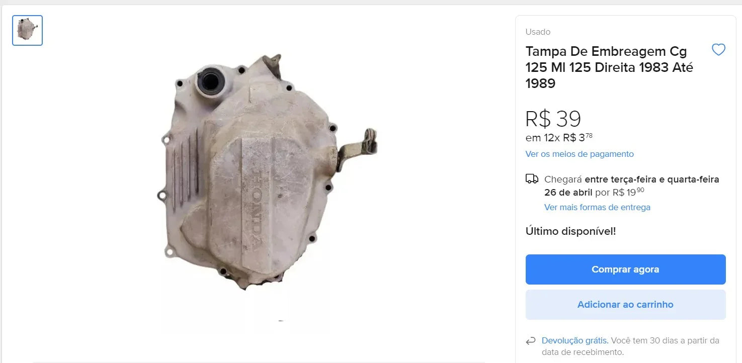 Original Honda Motorcycle Parts - Rear Wheel Hub, Clutch Cover & More (15 Items)