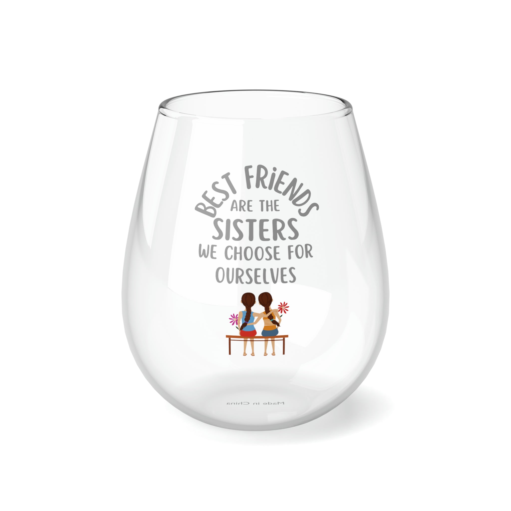 Best Friend Stemless Wine Glass - Funny BFF Gift for Sisters