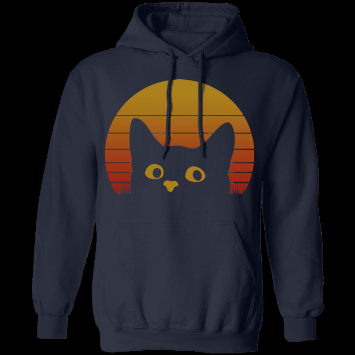 VINTAGE EIGHTIES STYLE CAT Pullover Hoodie - 8 oz Unisex Sweatshirt