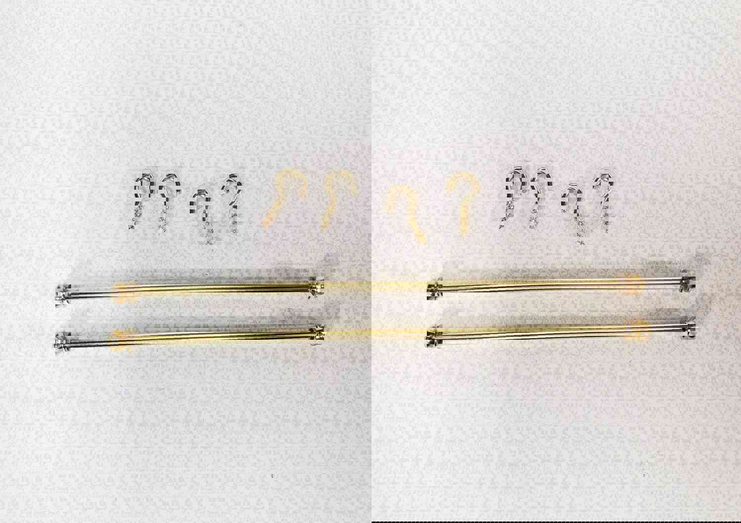 Dollhouse Long Curtain Rods Brass x2 for Windows 5 1/2 Inches Miniatures