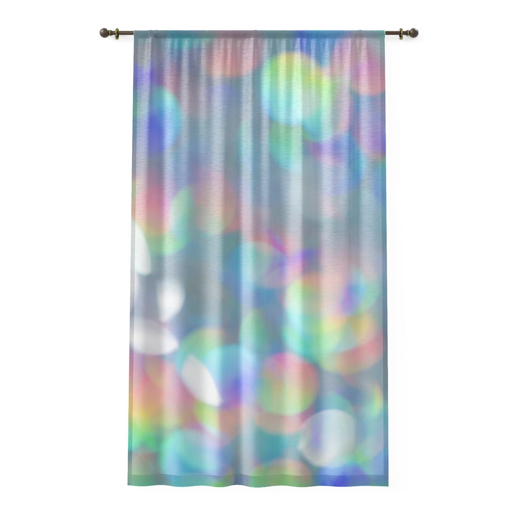 MULTI-COLORED GLITTER REFLECTION - SHEER Window Curtain