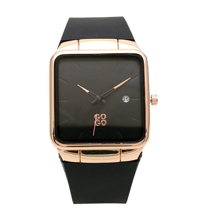 GOGO Silicone Tape Square Men's and Women's Watches - Fashion Trend Mori Women's Watches with Calendar and Rubber Band Quartz Watch