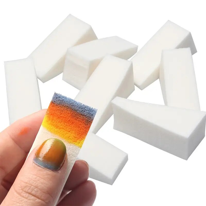 8 Pcs Gradient Shaped Nails Soft Sponges for Color Fade Manicure Nail Art Tools
