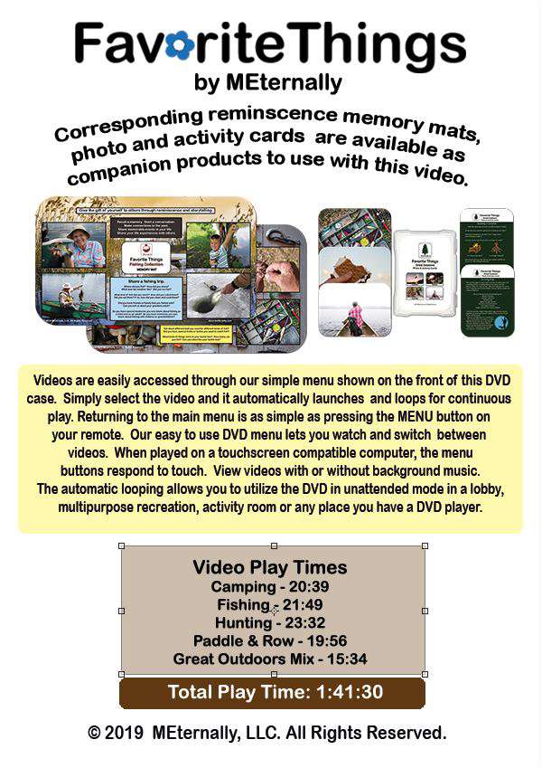 Reminiscence Therapy - Favorite Things Great Outdoors DVD & Photo/Activity Card Kit