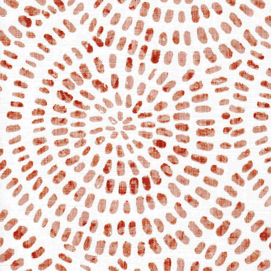 Empress Swag Valance in Cecil Potters Wheel Terracotta Brown Watercolor Circular Dot Geometric