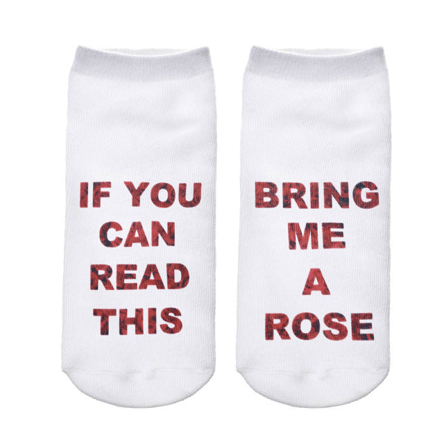 1 Pair IF YOU CAN READ THIS Funny White Low Cut Ankle Socks for Women & Men