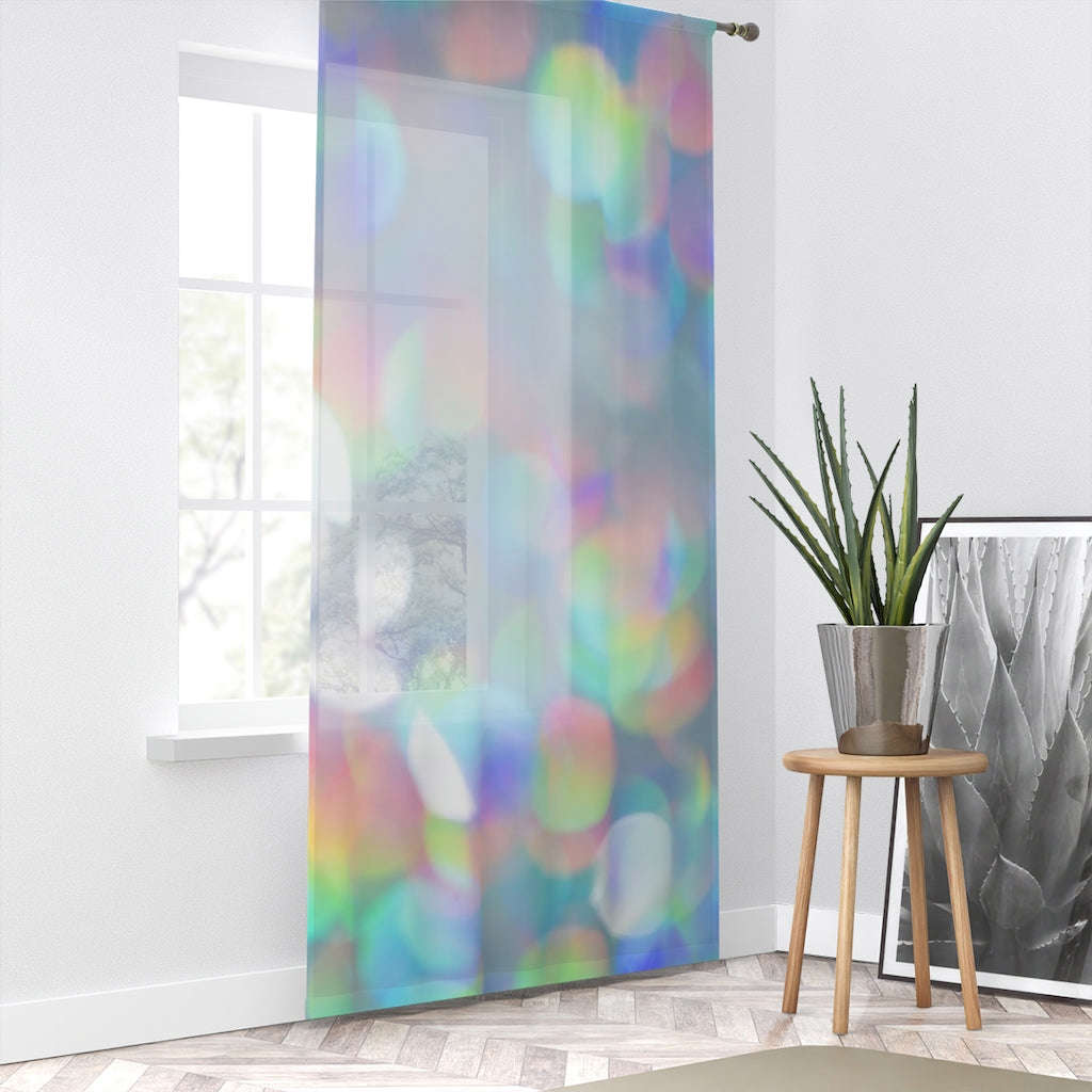 MULTI-COLORED GLITTER REFLECTION - SHEER Window Curtain