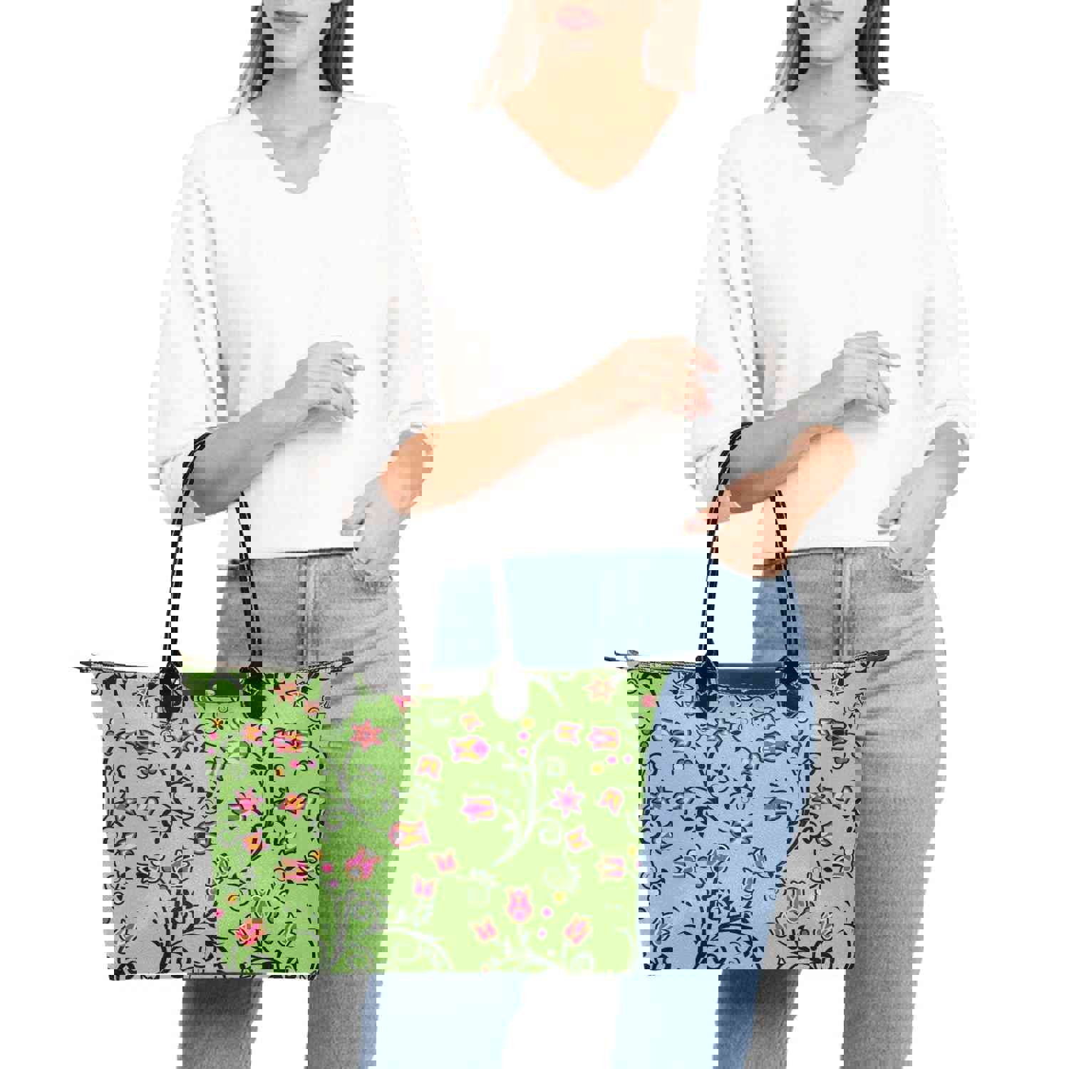 LightGreen Yellow Star Single-Shoulder Lady Handbag