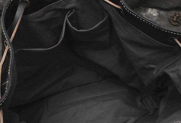 Cool Men's Leather Black Backpack for School, Travel, and Hiking